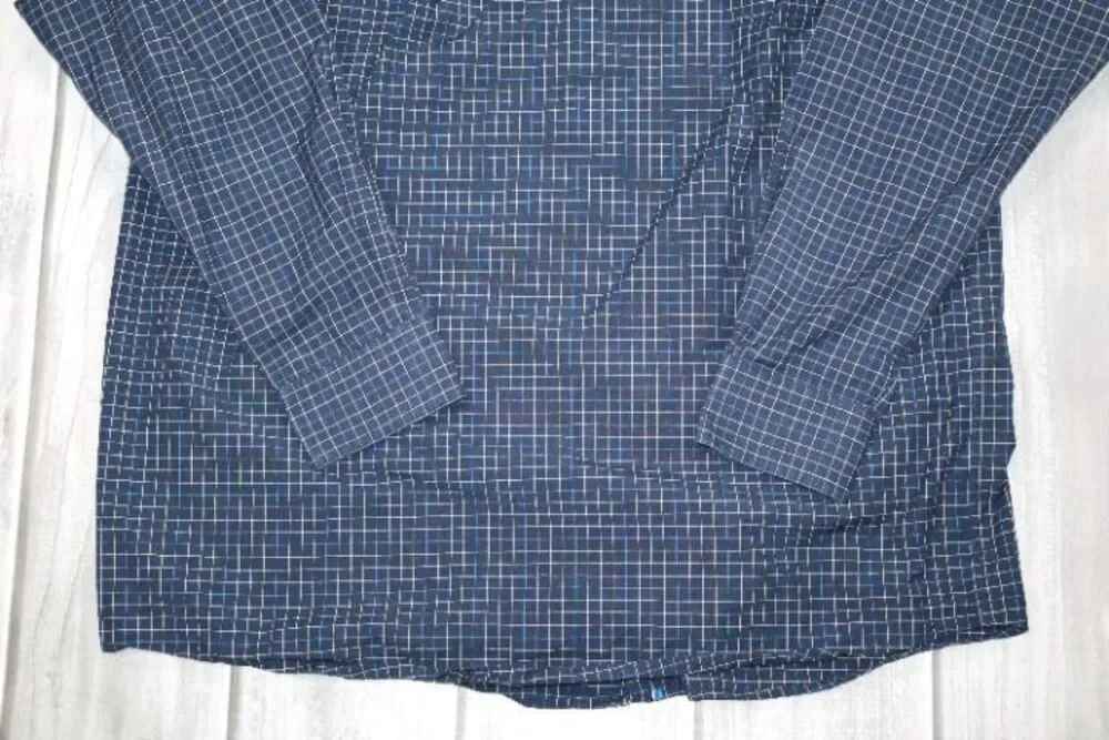 Ariat Pro Series Shirt Men's L Pro Pharell Navy Yellow Plaid Long Sleeve Western
